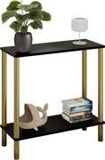 Czarna nowoczesna konsola na złotym stelażu  L7-E10