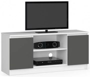 Nowoczesna Szafka Rtv Biała + Grafit / Szary C8-A28