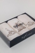 Ręczniki kuchenne COFFEE, 3 szt Śmietankowy