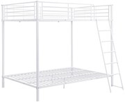 Łóżko piętrowe 2 x 140 x 190 cm - Metal - Biały - GEMINI