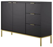 Komoda AUSTIN 150 czarna/złota KOCOT MEBLE