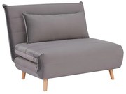 Szary rozkładany fotel SPIKE VELVET