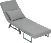 HOMCOM fotel rozkładany, fotel tapicerowany, przekształcany w łóżko dla gości, ergonomiczny, jasnoszary