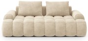 Beżowa aksamitna sofa 200 cm Linz – Cosmopolitan Design