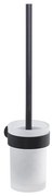 Gedy - Szczotka toaletowa montowana na ścianie PIRENEI matowy czarny/szkło satyna