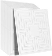 Samoprzylepne Klocki PVC SucceBuy Deski Sufitowe Pakiet z 12 60.96CM x 60.96CM PVC Łatwa Instalacja Biały Eco Wzór