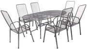 Metalowy zestaw ogrodowy OLIVIE 1 + 6 Stół owalny 190x105 cm