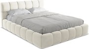 Łóżko 180 x 228 - z weluru - jasny beż - NALU