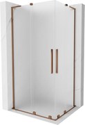 Mexen Velar L Duo kabina prysznicowa rozsuwana 100 x 90 cm, szron, różowe złoto - 871-100-090-02-33-60