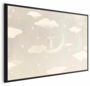 Plakat Myszka na księżycu 30x21 cm z ramą czarną bez marginesu ARTGEIST B