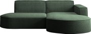Narożnik MODENA STUDIO, tkanina sztruksowa Poso, Ciemnozielony, Prawy