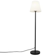 Zewnetrzna Nowoczesna zewnętrzna lampa stojąca czarna klosz biały 35cm IP65 - VirginiaDesignerski Oswietlenie zewnetrzne