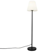 Zewnetrzna Nowoczesna zewnętrzna lampa stojąca czarna klosz biały 35cm IP65 - VirginiaDesignerski Oswietlenie zewnetrzne