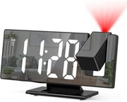 ELEKTRONICZNY ZEGAR LED cyfrowy z projektorem budzik termometr lustro 4w1