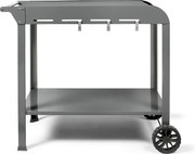 Wózek Livoo GS168G do planchy 2-3 palniki, stal szara, przestronne półki, regulowane haki, koła z zębami