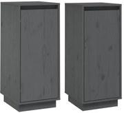 Szary zestaw 2 sztuk szafek z litego drewna S9-R99