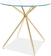 Stół okrągły AZALIA 80x80 złoty SIGNAL