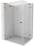 Mexen Lunar L kabina prysznicowa uchylna lewa 85 x 80 cm, transparent, różowe złoto - 834L-085-080-60-00-L