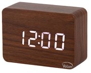 Zegar budzik drewniany led elektroniczny cyfrowy stojący - termometr + data