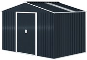 Outsunny Metalowy schowek na narzędzia z drzwiami przesuwnymi i oknami wentylacyjnymi, 277 x 195 x 192 cm, ciemnoszary