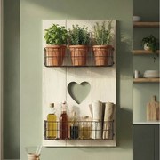 Półka ścienna MCW-D42 z litego drewna w stylu shabby chic,  biały shabby, 70x40x10cm