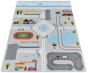 Dywan dziecięcy Play Ulice szary antypoślizgowy do prania 80 cm x 120 cm