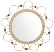 Lustro dekoracyjne CAMPAGNE w oprawie z rattanu, Ø 38 cm