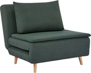 HOMCOM Fotel rozkładany 3w1 z funkcją łóżka regulowane oparcie poduszka nogi bukowe ciemnozielony | Aosom PL