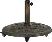 Outsunny Betonowy stojak na parasol z kółkami, okrągły uchwyt, stojak pod parasol 34/38/48mm