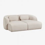 Sofa Modułowy Z Szezlongiem 2-częściowy Z Tkaniny Chenille Coquette Kremowo-beżowy Szenil - Sklum