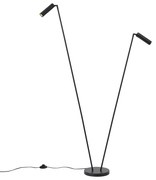 Nowoczesna lampa podłogowa czarna 2-źródła światła GU10 35mm - Thomas