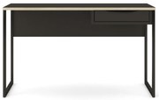 Czarne biurko Tvilum Function Plus, 130 x 48 cm