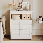 Komoda szafka z półką – 2 drzwi – styl skandynawski / loft – biała