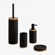 Zestaw Łazienkowy Z Bambusa Elvan Czarna - Sklum