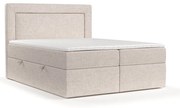 Beżowe łóżko boxspring ze schowkiem 200x200 cm Imagine – Maison de Rêve