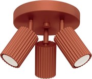 Plafon trzypunktowy KARBON 3P ochra czerwona okrągły SOLLUX LIGHTING