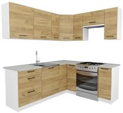 Narożny zestaw mebli kuchennych dąb craft  E1-F87