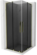 Mexen Velar L Duo kabina prysznicowa rozsuwana 80 x 80 cm, grafit, złota - 871-080-080-02-43-50