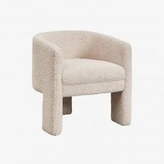 Fotel Z Owczej Skóry Irati Chenille Kremowy Beż - Sklum