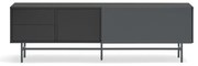 Czarno-antracytowa szafka pod TV 180x56 cm Nube – Teulat