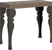 Konsola rozkładana 90x40/196 cm Paxon Small Szaro-beżowy rama w kolorze Antracytu