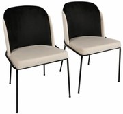 Zestaw krzeseł do jadalni Dore Cream and Black, 2 szt., 2 szt.