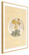 Plakat Kwiat w kole 60x90 cm z ramą złotą z marginesem ARTGEIST B