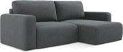 Narożnik prawostronny z funkcją spania - z tkaniny strukturalnej - szary - KONA