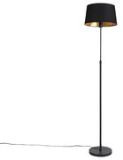Lampa podłogowa regulowana czarna klosz bawełniany czarny 35cm - Parte klasyczny/Antyczny Oswietlenie wewnetrzne