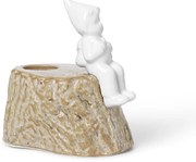 Świąteczny świecznik z porcelany i kamionki Kähler Design, dł. 9 cm