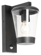 Zewnetrzna Lampa ścienna zewnętrzna czarna IP44 z czujnikiem ruchu - Joren Nowoczesny Oswietlenie zewnetrzne