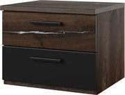 Szafka nocna SIGMA 2S dąb flagstaff srebrny/czarny mat HELVETIA