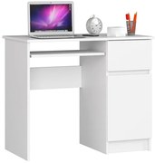 Białe klasyczne biurko 90 cm z półkami i szufladą S1-P51