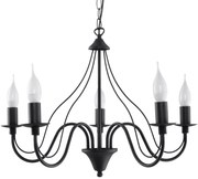 Retro żyrandol świecznik czarny N6-F70